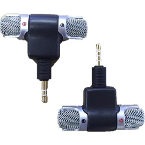 Mini Portable Mic Digital Stereo Microphone Stereo Recorder for Phone Professional Mic with 3.5mm Jack Plug Mini Mic