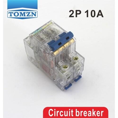 2P 10A Transparent case Mini Circuit breaker MCB DP