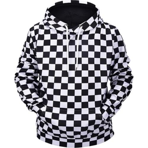 Sell Like Hot Sales Geometric Pattern 3D Digital Print Loose Mens Hoodie Hoodie Street Hip Hop Style Fashion Goes with Everythi