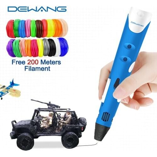 RU Stock Fast Ship DEWANG 3D Printer Pen Free 200 Meter Filament DIY 3D Printing Pen for Kid Drawing 3D Pencil Kid Birthday Gift