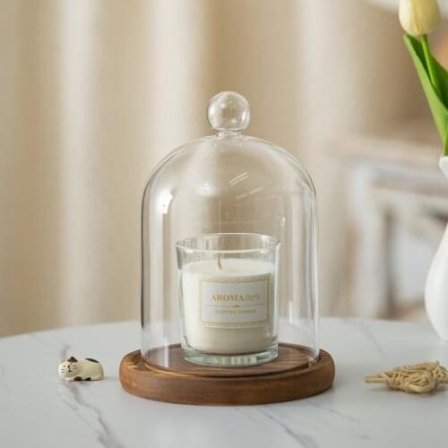 12*16cm Big Size Antique Base Different Top Glass Dome Vase Home Decoration Transparent Candle Cover Wedding Friend Favor Gift