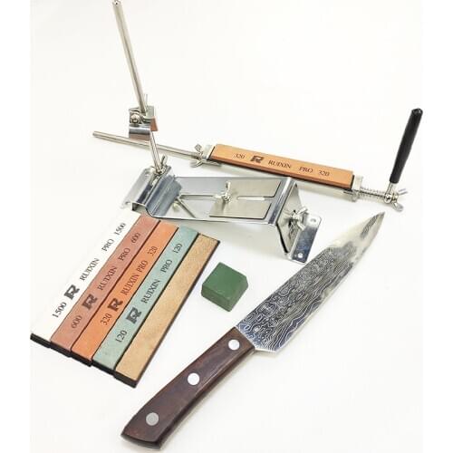 Ruixin pro 3 stainless steel professional sharpener sharpener tool kitchen accessories fixed angle sharpener knife sharpener