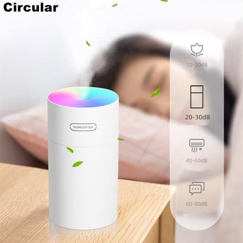 Mini Ultrasonic Air Humidifier 300ML Mute Aroma Essential Oil Diffuser For Home Car USB Fogger Mist Maker with LED Night Lamp