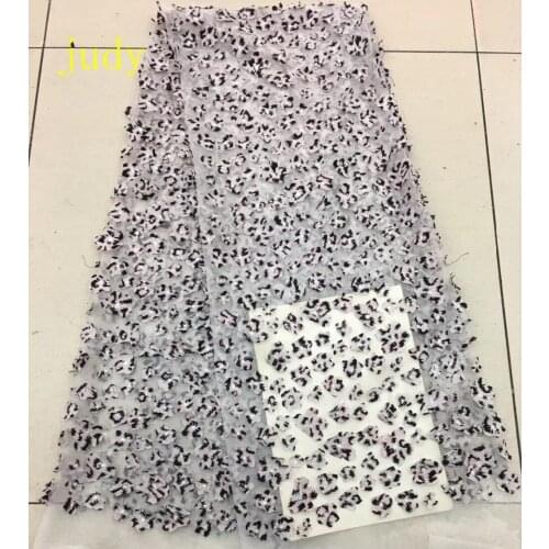 Stock 5yards/bag RFJJ016# 4 color mesh wedding fabric 3D mixed color flowers for wedding dress party Free shipping