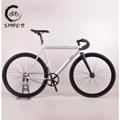 Song&Friends TOW-X Fixed Gear Bike Cracked Silver 700c Transition Diameter Aluminum Frame Carbon Fork 55cm High Quality Bicycle