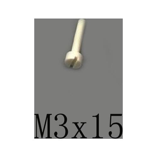 2pcs M3x15mm Slotted Cylindrical Head Screw Ceramic Insulated Bolt High Temperature Corrosion Resistance Zirconin