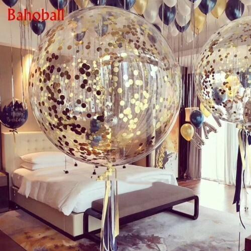 Bubble Balloons Birthday Party Decoration Helium Bobo Balloons Unicorn Party Wedding Decoration Confetti Cake Birthday Supplies