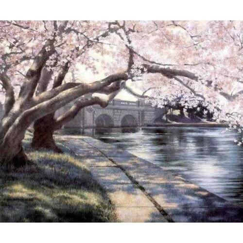 Embroidery Counted Cross Stitch Kits Needlework - Crafts DMC Color DIY Arts Handmade Decor - Strolling on Street