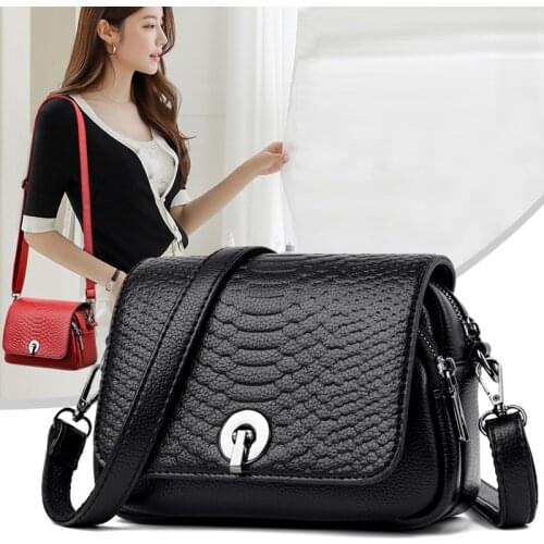 Crocodile Pattern Flap Womens Bag Luxury Brand Handbag High Quality Pu Leather Shoulder Bags Small Square Female Crossbody Bag