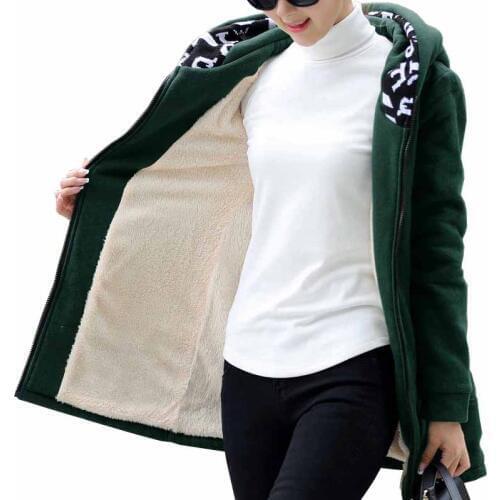 2019 Fashion Plus size 4XL Autumn Winter Flocking Sweatshirts Women Thicken Casual Hoodies Jacket Female Loose Warm Outwear G387