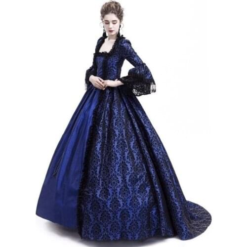 Anime Medieval Palace Princess Dress Vintage Evening Gown for Women Lace Long Sexy Party Cosplay Court Retro Clothing