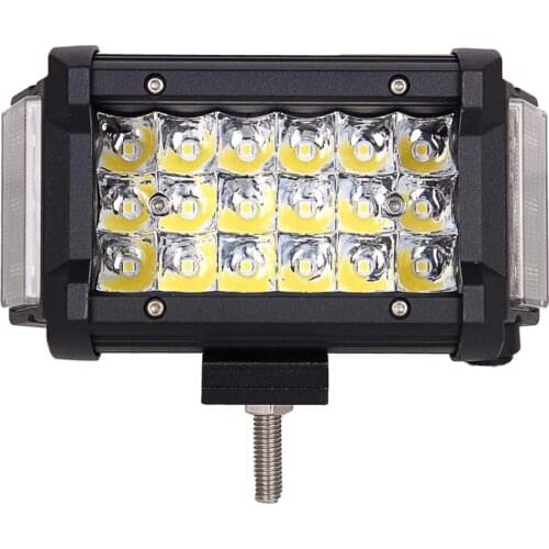 1Pcs 5 inch Car LED Light Bar with Side Shooter 12V 6000K white waterproof IP68 for Harley Motor off-road SUV Trucks Hummer ATV