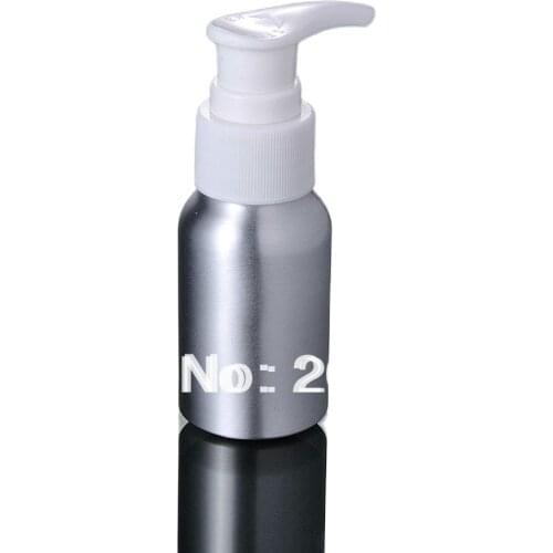 100pcs 50ml Aluminium bottle with white lotion pump