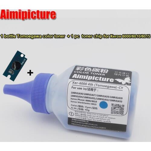 106R01634 106R01633 106R01632 106R01631 imported Toner Powder For Xerox 6000 6010 6015 1 bottle color toner +1 pc toner chip