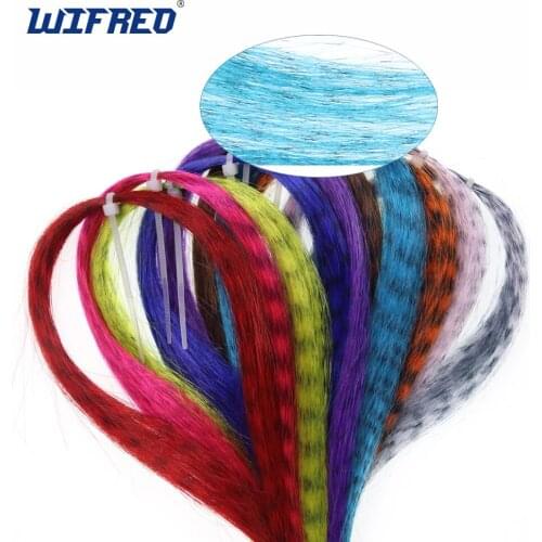 10pcs Assorted Color Synthetic Grizzly Fibre / Fiber Fly Tying Material Buck Tail Streamers Saltwater Flies Pink Green Yellow