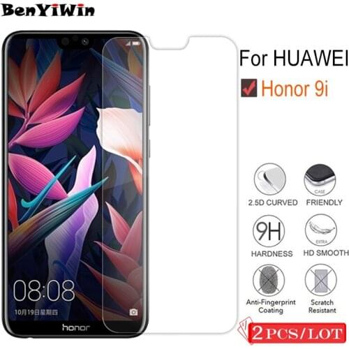 2 PCS Premium Tempered Glass for Huawei Honor 9i Screen Protector Clear Toughened protective film Case For Honor9 i Cover Phone