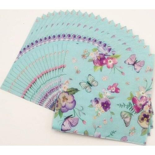20pcs/lot Flower Butterfly Paper Napkin Towels