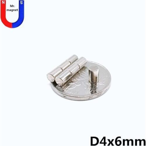200pcs 4x6 neodymium magnet super powerful cylinder rare earth magnet 4*6 mm Switzerland import crafts magnet 4x6 mm NdFeB