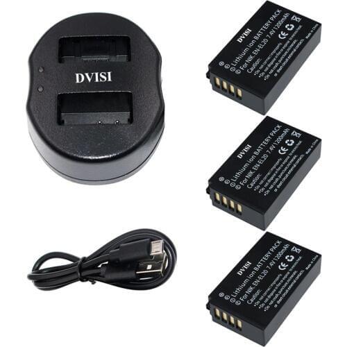 3PCS 7.4V 1.2Ah EN-EL20 EN EL20 ENEL20 Rechargeable Batteries with USB Charger for NIKON 1 J1 J2 J3 S1 Digital Camera Battery