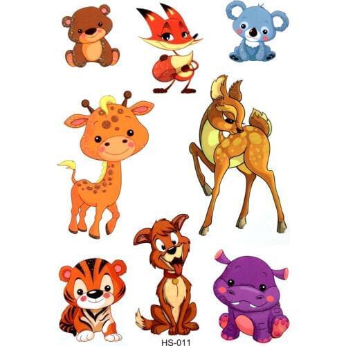 3PCS Cute Deer and Bear Waterproof Temporary Tattoo sticker Flash Tattoo Kids tattoo body art temporary henna tattoos tatoo