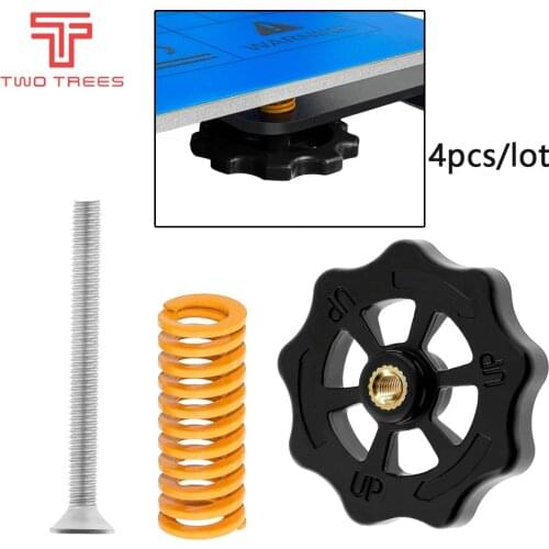 4pcs replacement Big Hand Twist Auto Leveling Nut Spring Screw kit M4 For Creality CR-10 CR-10S Mini Ender-3 3D Printer