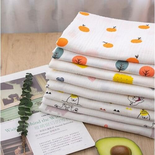 50cmx130cm double gauze 100% cotton fabric, used for baby clothes/pajamas/shirts/skirts diy handmade fabric