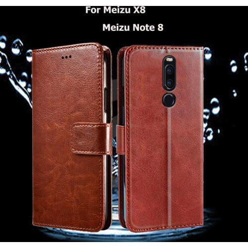Phone Case For Meizu X8 Pattern Flip Phone Case For Meizu Note 8 Coque Funda PU Leather Wallet Leather Cover Capas
