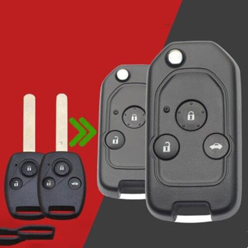 Modified Remote 2/3/4 Button Flip Car Key Shell Case For Honda Accord Civic 2006-2011 CRV 2018 Pilot fit With Rubber Pad
