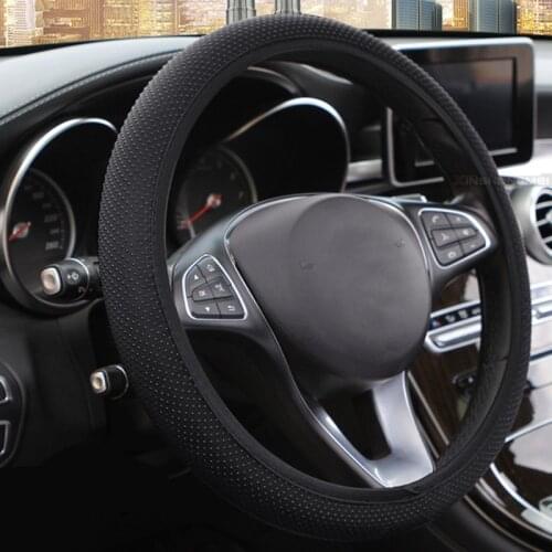 38CM Four Seasons Universal Car Wheel Steering Cover Sandwich Fabric Breathable Elestic Steering Wheel Protection