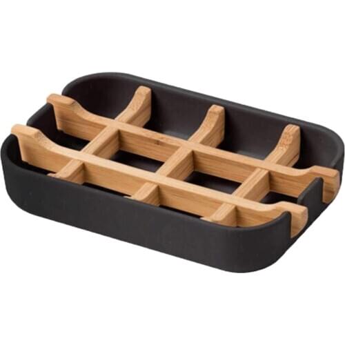 Bamboo Fiber Shower Soap Holder Draining Box Kitchen Storage Rack Bathroom Soap Case Supplies Portable Bar Soap Box Container