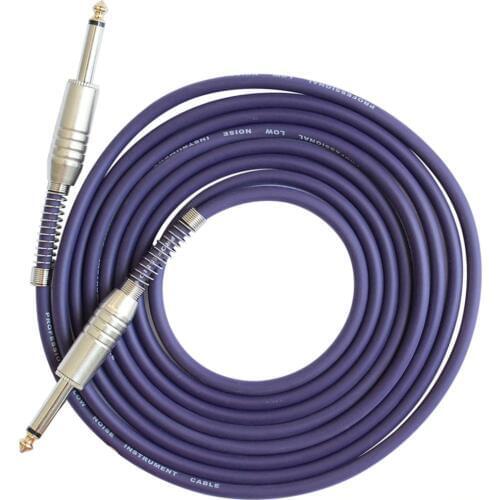 FLGW-24 Mono Jack Guitar Cable Audio Male to Male Cable Wire Cord Rubber Copper 6.35mm Straight Plug For Electric Instruments 15