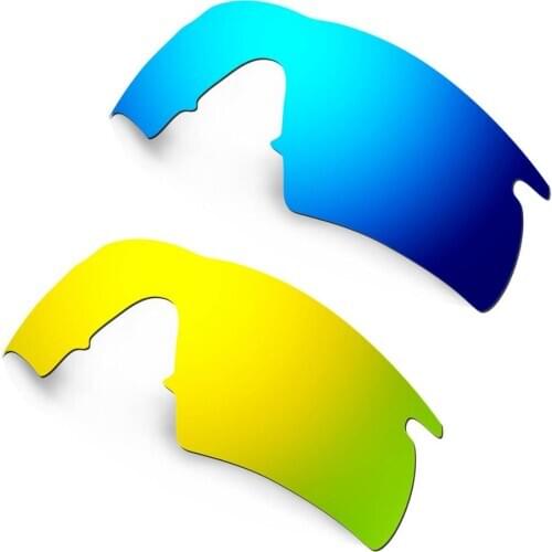 HKUCO Blue/Gold 2 Pairs Polarized Replacement Lenses For M Frame Hybrid Sunglasses Increase Clarity