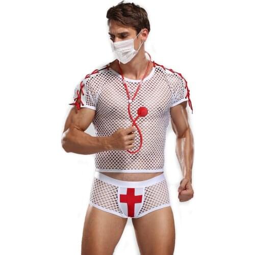 Men Nurse & Doctor Cosplay Costume Halloween Masquerade Male Physician Uniform Doctor Cosplay Costumes