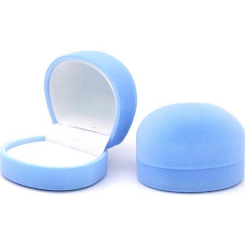 5 Colors Cute Round Jewelry Gift Packaging Box Trinket Velvet Ring Earring Necklace Wedding Storage Display Holder Wholesale