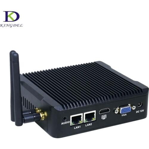 Windows 7 Fanless Mini PC pfsense firewall with 2*COM or 1*COM HDMI VGA Dual LAN Mini Computer Celeron Quad Core J1900 TV BOX
