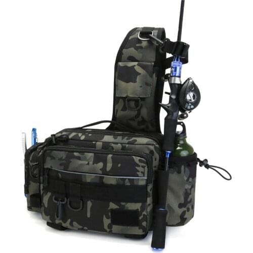 Multifunctional Fishing Tackle Bags Sling Reel Shoulder Bag Waterproof Fanny Waist Pack Fish Lures Gear Utility Storage Pack