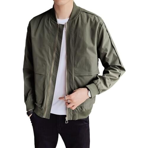 Men Jacket Spring Autumn Fashion Zip Up Slim Fit Coats Male Casual Jacket Mens Overcoat Plus size 4XL