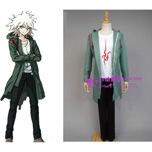 2016 Dangan Ronpa Nagito Komaeda Cosplay Green Mens Danganranpo Cosplay Costume
