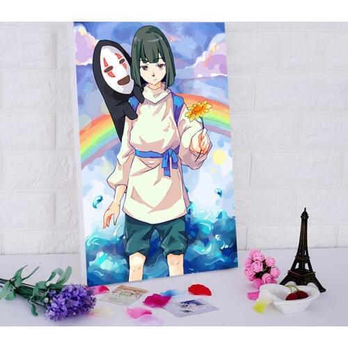 Anime Spirited away Sen to Chihiro no Kamikakushi wall poster pictures diy digital painting by numbers gift for boys and girls