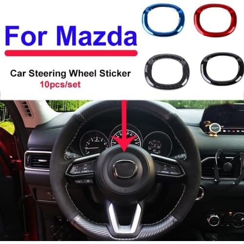 10pcs Car Steering Wheel Emblem Sticker Badge Cover Decal for MX5 323 CX5 CX30 CX3 CX7 CX9 Car Styling Interior Decoration