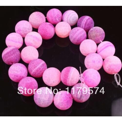 Wholesale and Retail New Product 12MM Frosted Dragon Veins Agates Round Loose Beads Accessories Parts for Necklace Bracelets 15"