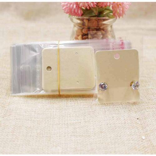 Wholesale multi color pretty jewelry stud earring display card 100pcs +100pcs plastic bag for jewelry earring display tag