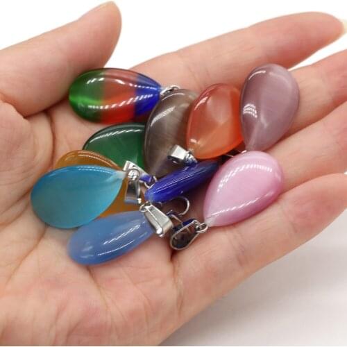 Natural Stone Pendant Water Drop Shape Semi-precious Stones Exquisite Charm for Jewelry Making DIY Necklace Bracelet Accessories