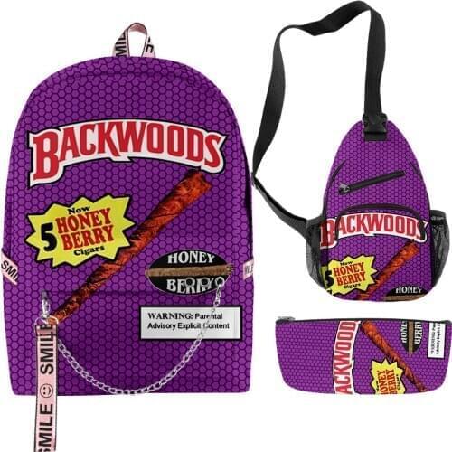 3D Printing Backpack Backwoods Cigar Set Backpack Men and Women Schoolbag Students Backpack Support Customization