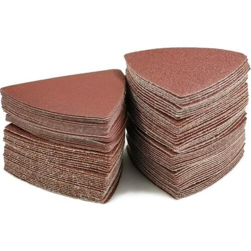 Sanding Paper Triangular Hook Loop Triple-cornered Sandpaper for 3-1/8 Inch Oscillating Multi Tool Sanding Pad