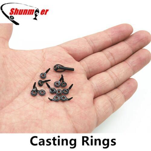 SUNMILE 12pcs Micro Fishing Guide Rings Casting Ceramic Rod Rings for Repair DIY Repairing Rod Tips Carp Fishing Accessories