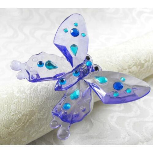 Light blue crystal butterfly napkin ring ,wholesale wedding decoration napkin holder