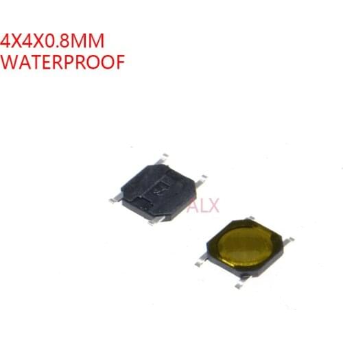 100PCS 4X4x0.8mm 4PIN smd TACT push button switch Micro key power tactile switches 4x4x0.8 4*4*0.8MM Waterproof yellow Membrane