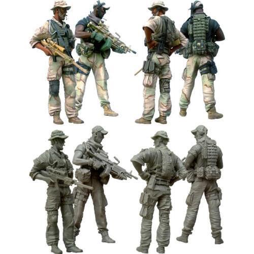 [tuskmodel] 1 35 scale resin model figures kit US special forces operators two