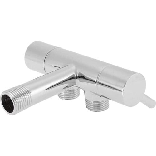 Angle Valve Basin Chrome Wall Mounted Valve G1/2 Double Outlet Adapter Adjustable Flow For Bathroom Toilet Sink Faucets